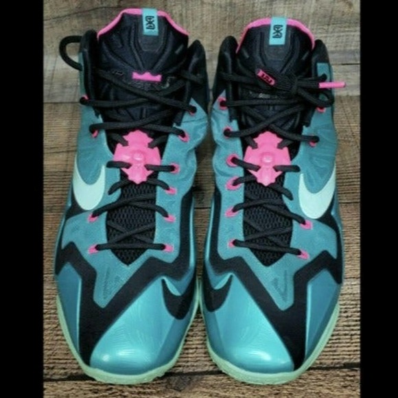 Mens 11.5 - Nike Lebron 11 XI South Beach 2014 Sneakers Shoes 616175-330 main image 4